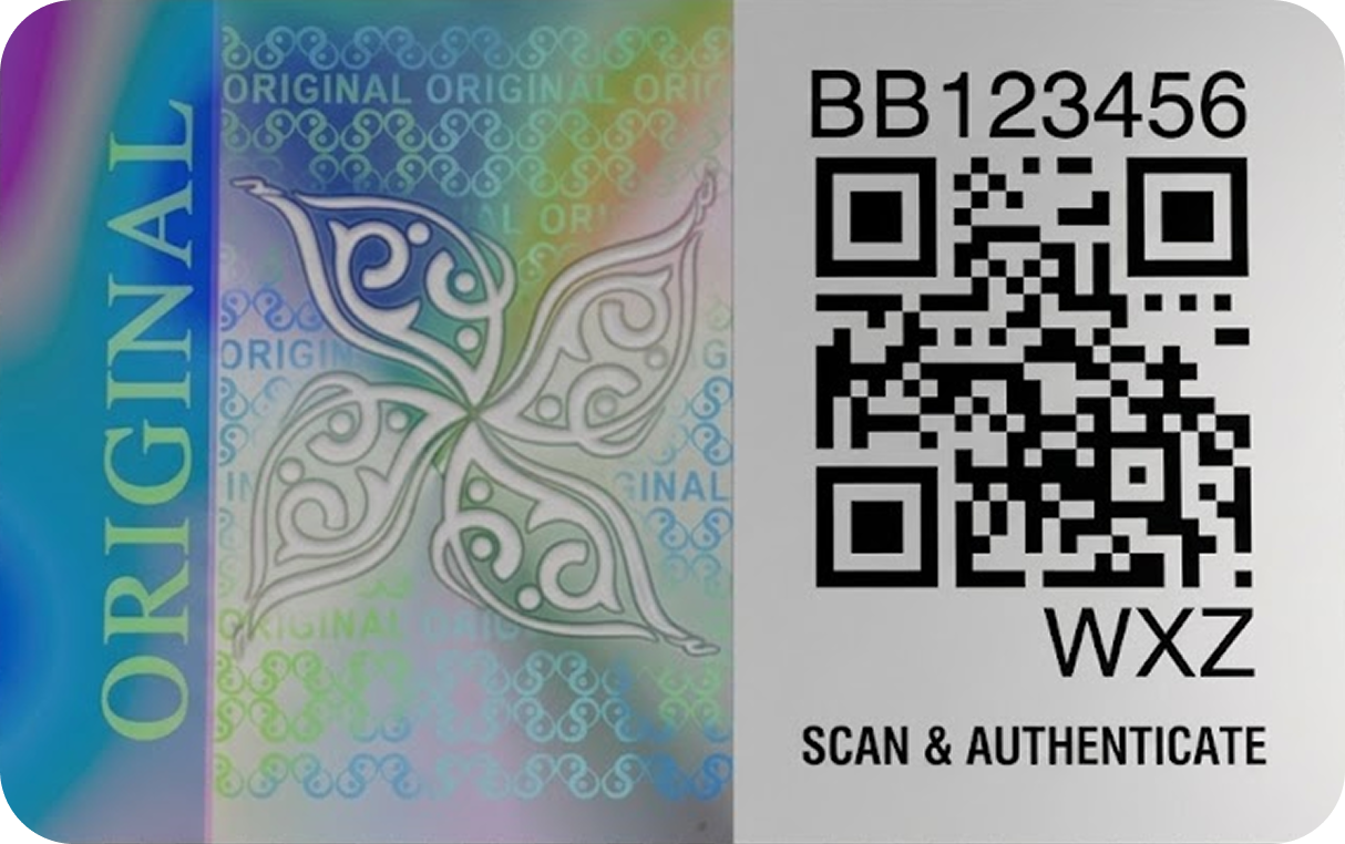 Afnan security hologram sticker with QR code